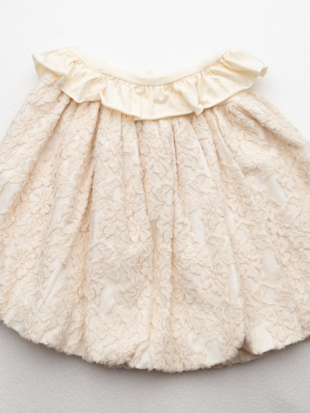Persnickety girls' cream lace bubble hem skirt, like new